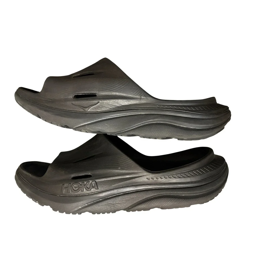 Hoka One One Ora Recovery Slide 3 Mens 11 Black Sandals 1135071-BBLC